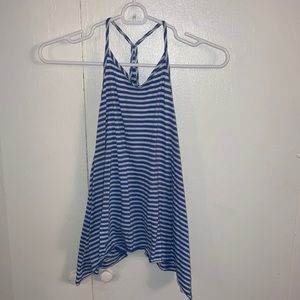 High Neck Striped Racerback Hollister Tank Top
